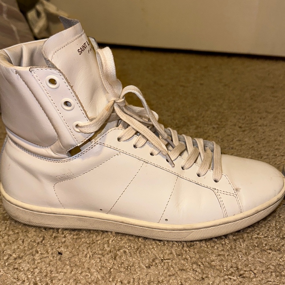 High Top Saint Laurent 01H All White